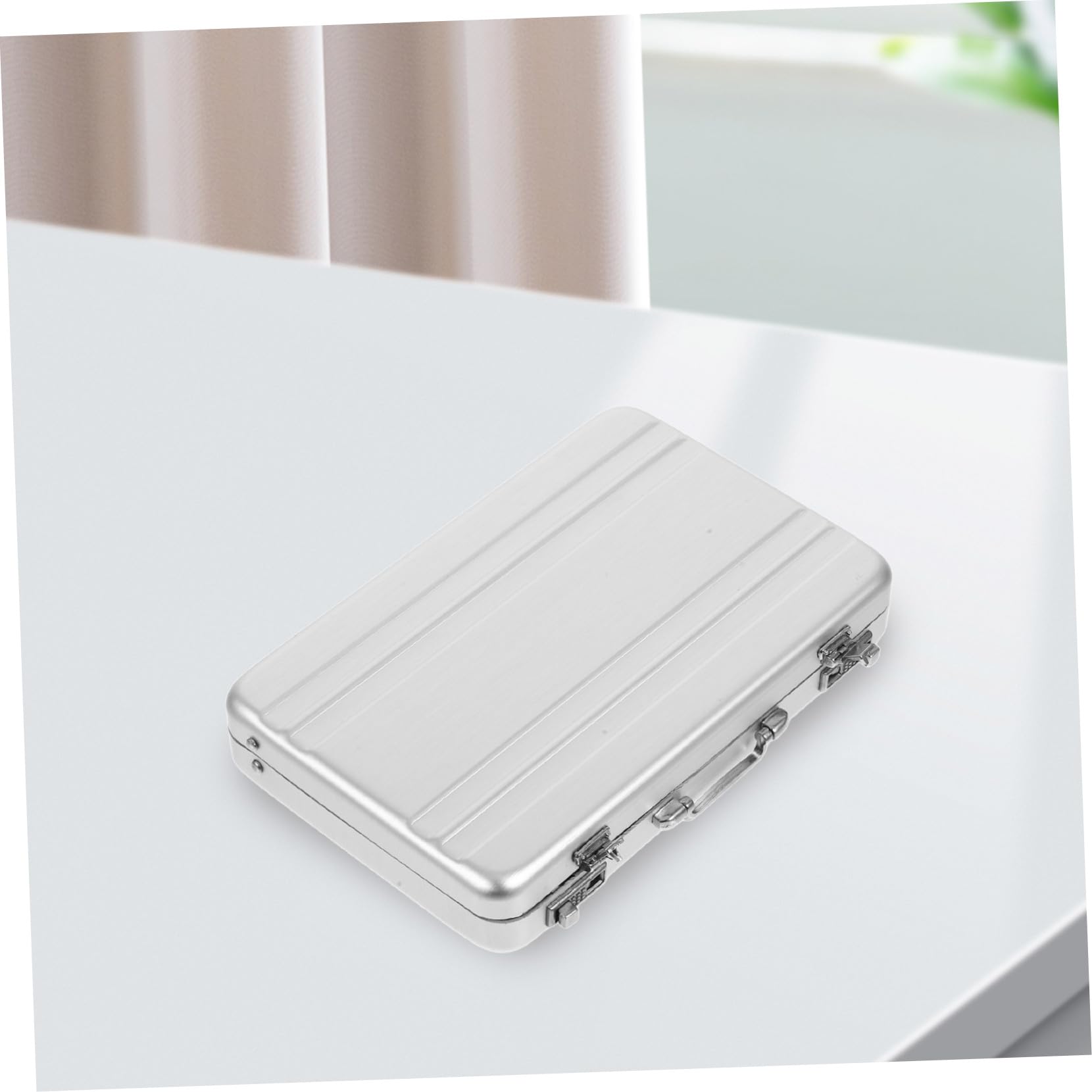 jojofuny 4 Stück Karten Organizer im Kofferdesign Aufbewahrungsbox für Visitenkarten Kreditkarten und Notizzettel und Langlebig für Büro