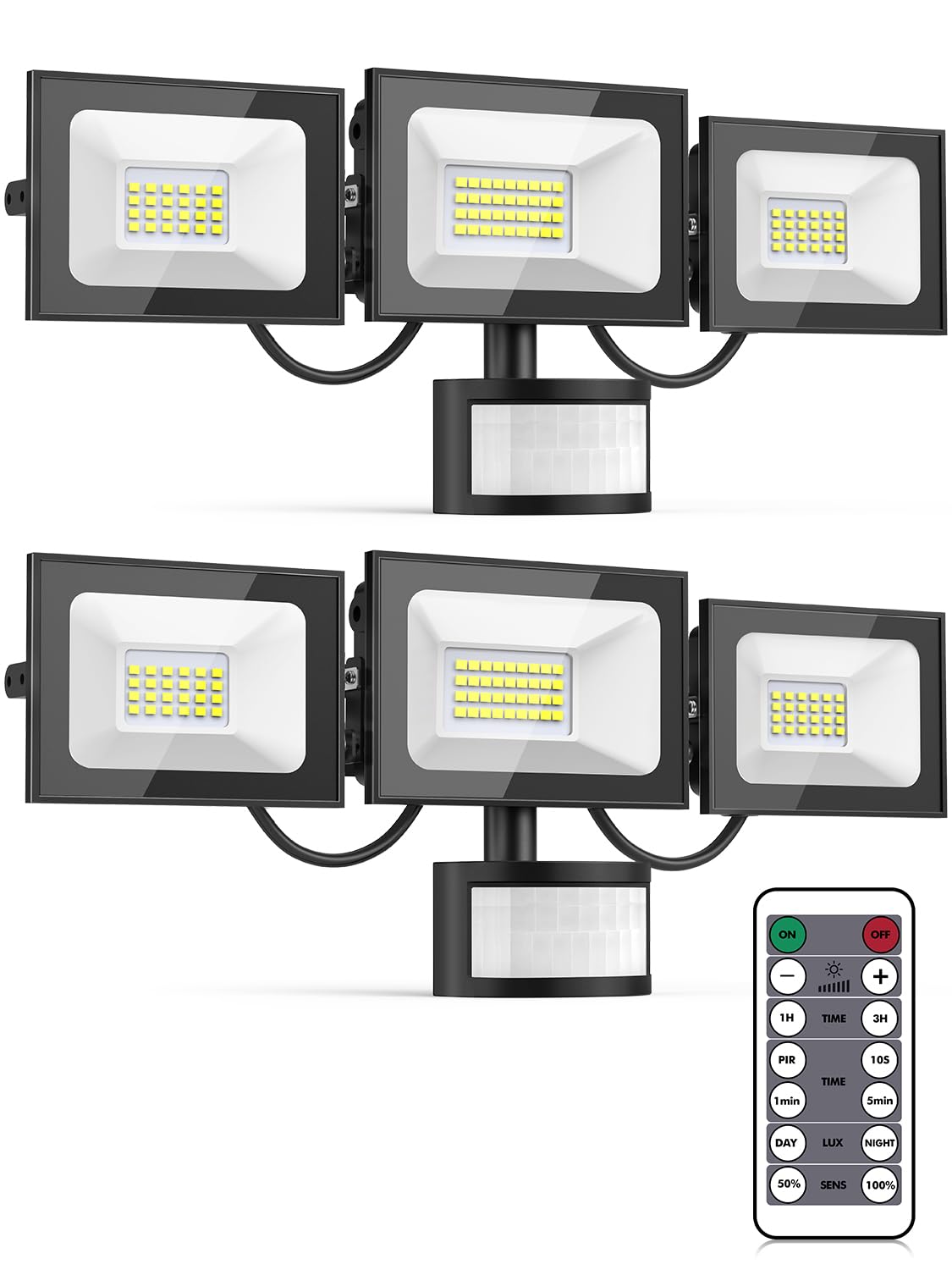 Lightasea Security Lights Outdoor Motion Sensor, 100W 10000LM PIR Security Light with Remote Control,IP66 Waterproof PIR Floodlight,6500K Daylight LED Motion Sensor Light Outdoor,for Garden/Backyard