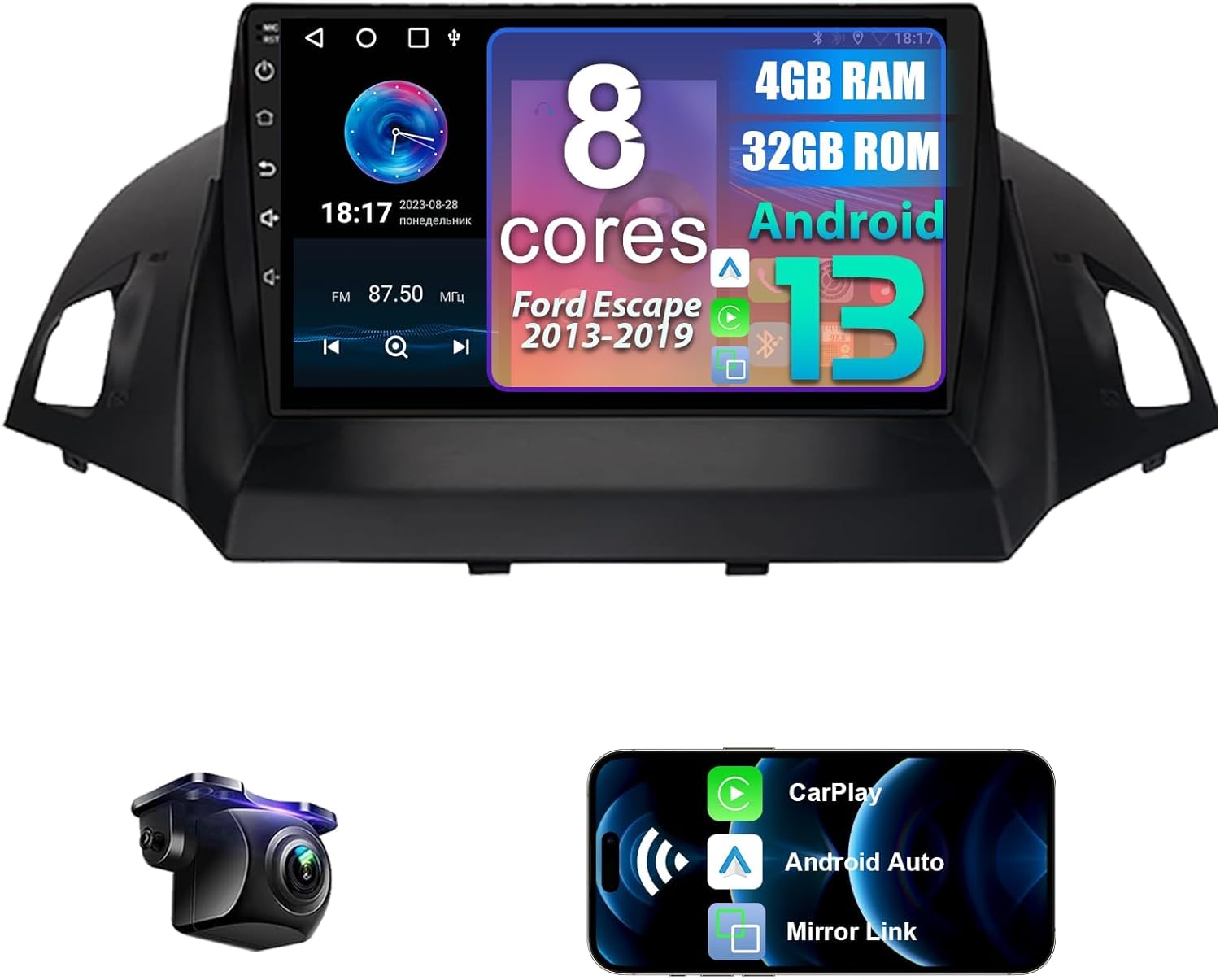 Amazon.com: 8 Core Car Radio for Ford Escape 2013-2019 with Wireless ...