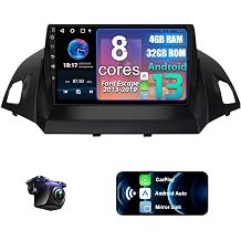 8 Core Car Radio for Ford Escape 2013-2019 with Wireless CarPlay & Android Auto, 9" HD Touchscreen Android 13 4+32G Radio Stereo Upgrade, SWC/AM/FM/RDS, 1080P Camera