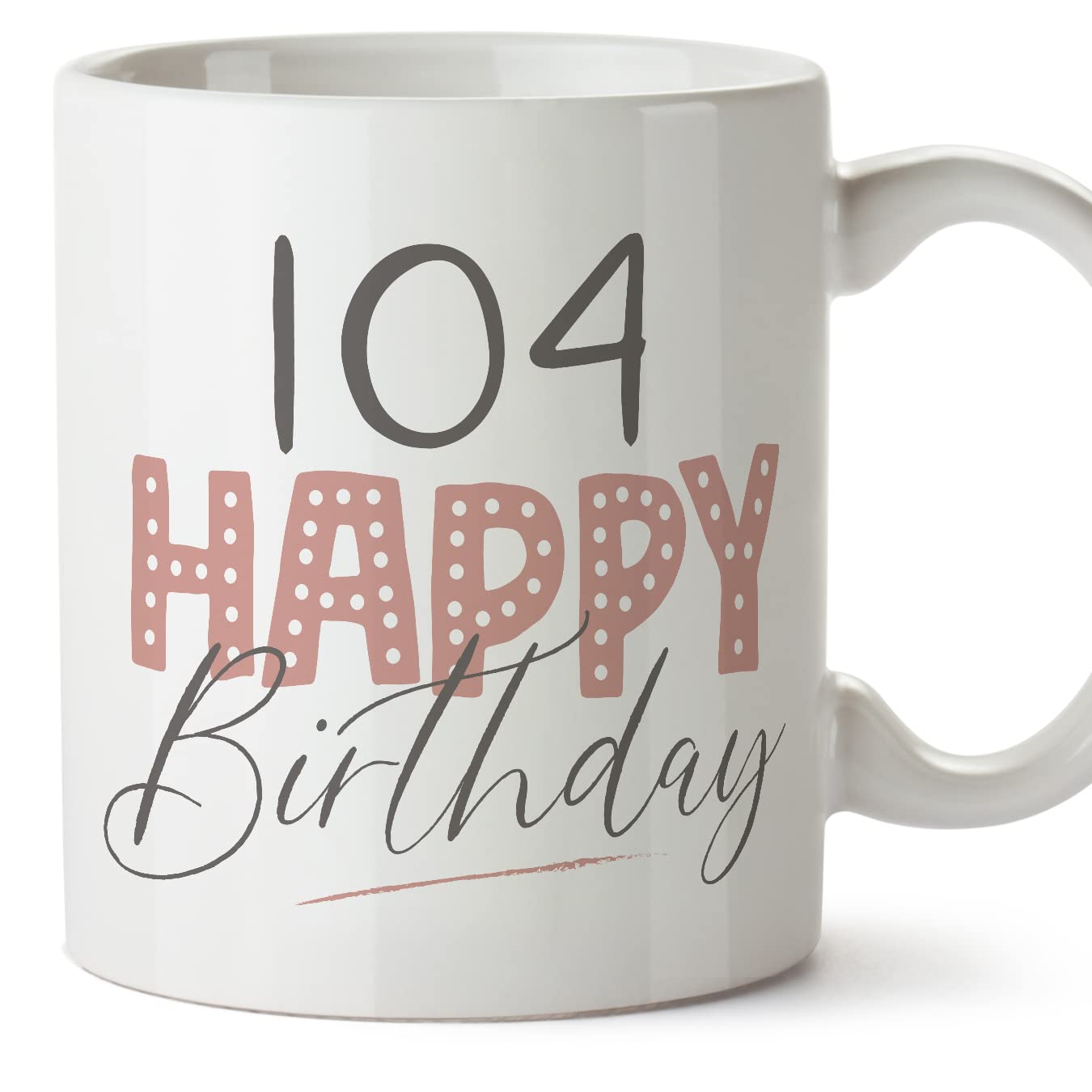 MUGFFINS 104 Birthday Mug - in English - Happy Birthday! Pink - Funny Anniversary Present - 11 oz