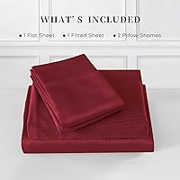 Vista 45 de HENGWEITEXT 18 Inch Cal King Sheets Deep Pocket,4 Piece Sheet Set Breathable and Cooling,Microfiber Sheet Set Deep Pocket,Wrinkle Free Shrinkage &