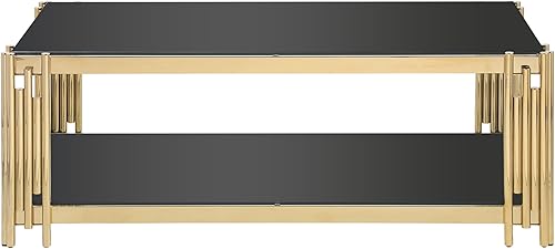 Miniatura 84 de Mesa auxiliar moderna de cristal de 20 pulgadas con marco de metal, mesa de noche, mesa esquinera para sala de estar, oficina en casa, dormitorio