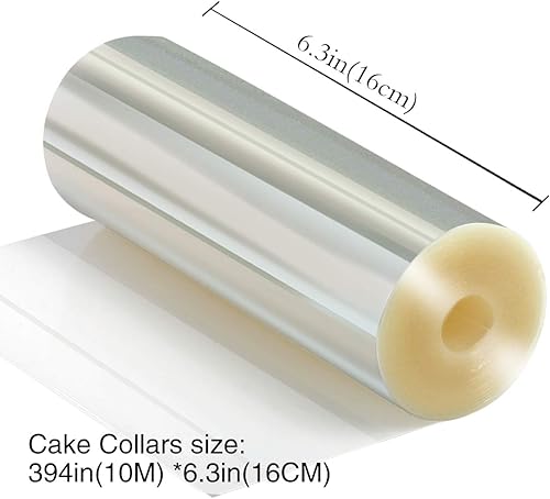 Miniatura 2 de Picowe Collares de pastel de 6.3 x 394 pulgadas, rollos de acetato, tiras transparentes para pastel, rollos transparentes para tartas, láminas de