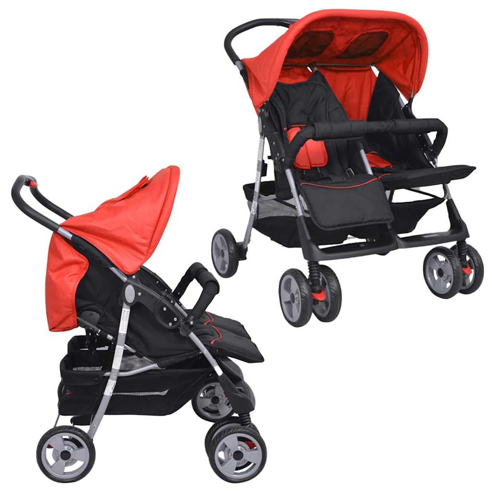 Gecheer Bettlaken 60 x 120 cm, Spannbettlaken für Babys, 60 x 120 cm, Kinderwagen, Stahl, Rot und Schwarz