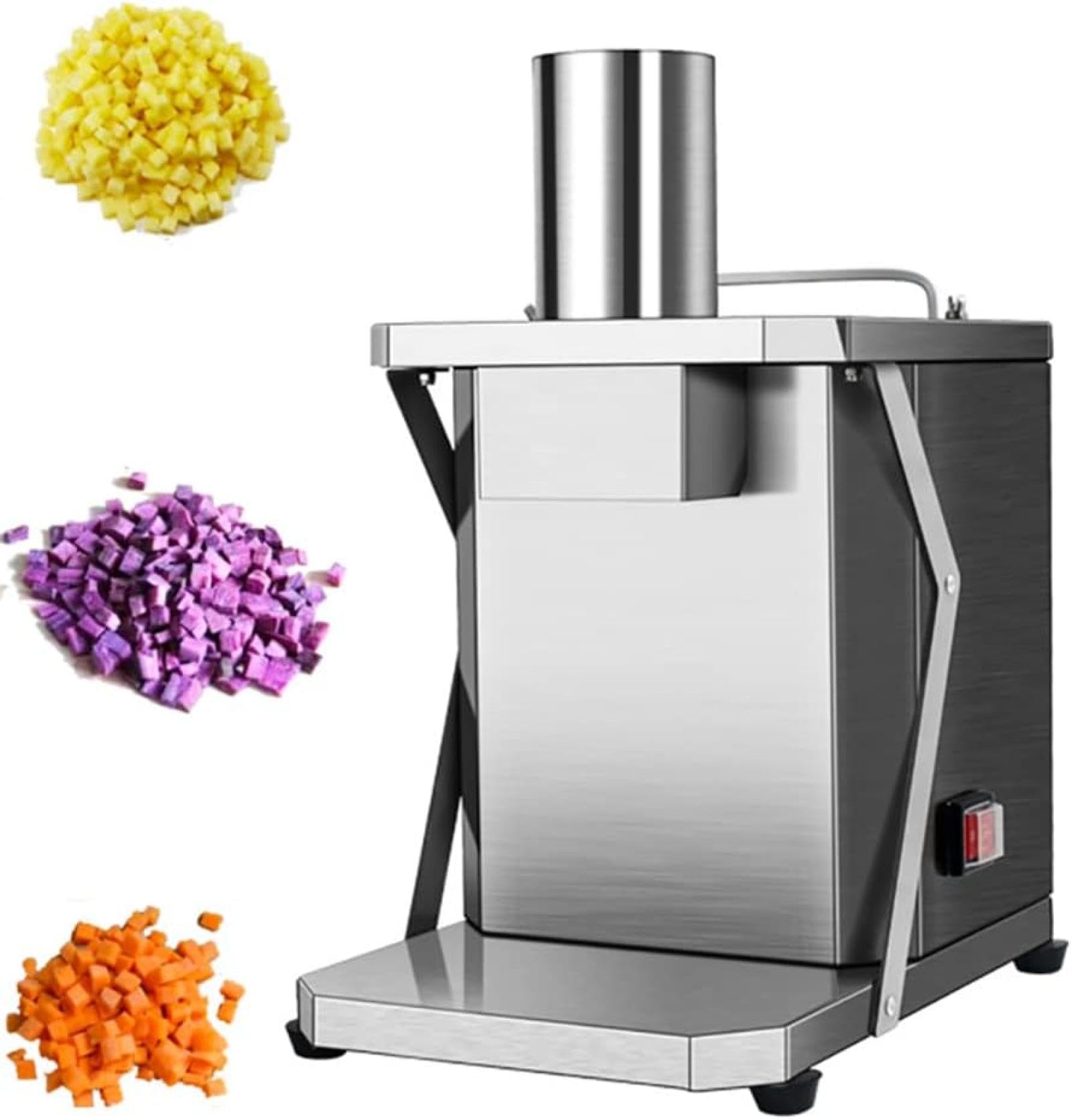 GTHTUHFD Cheese Grater Vegetable Cutter Stainless Steel Spiral Cutter Electric Vegetable Shredder Machine, Electric Vegetable Dicer And Slicer, 200W Electric Vegetable Dicer, Commercia