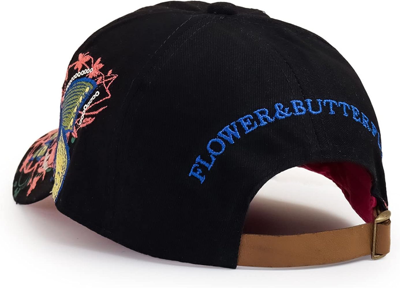 Women\'s Trucker Hat Flowers Butterfly Sequins Embroidered Baseball Cap, Black Women main image 4