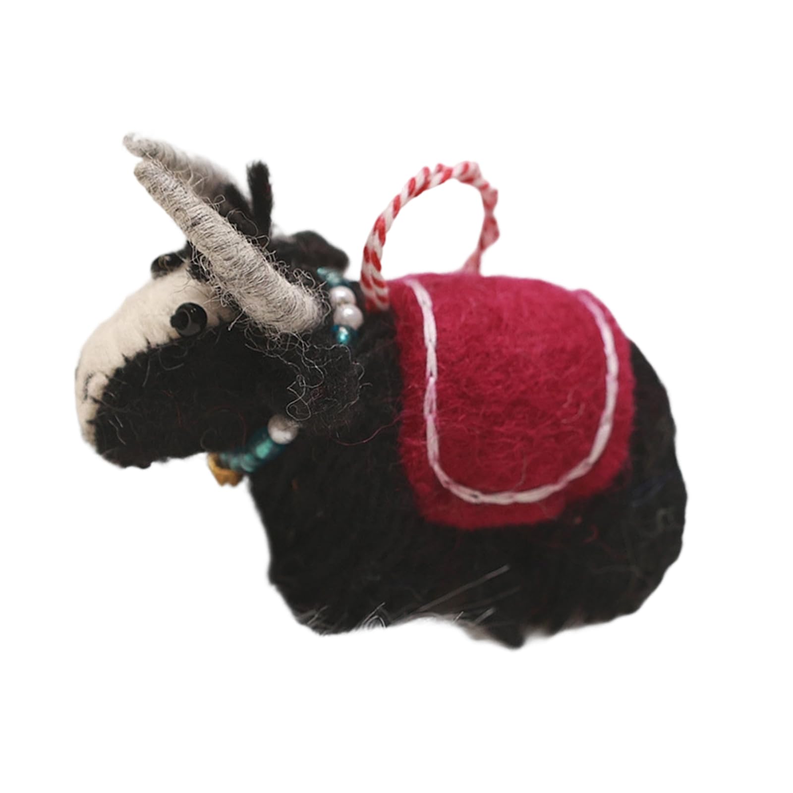 Felt Yaks Figure Hanging Accessories Woolen Farm Animal Miniature Ornament for Backpacks or Home Offices Decoration Felted Cattle Charm