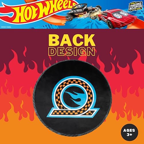 Miniatura 4 de Franco Almohada decorativa súper suave para ropa de cama (producto 100% oficial), redonda de 14 pulgadas, Hot Wheels
