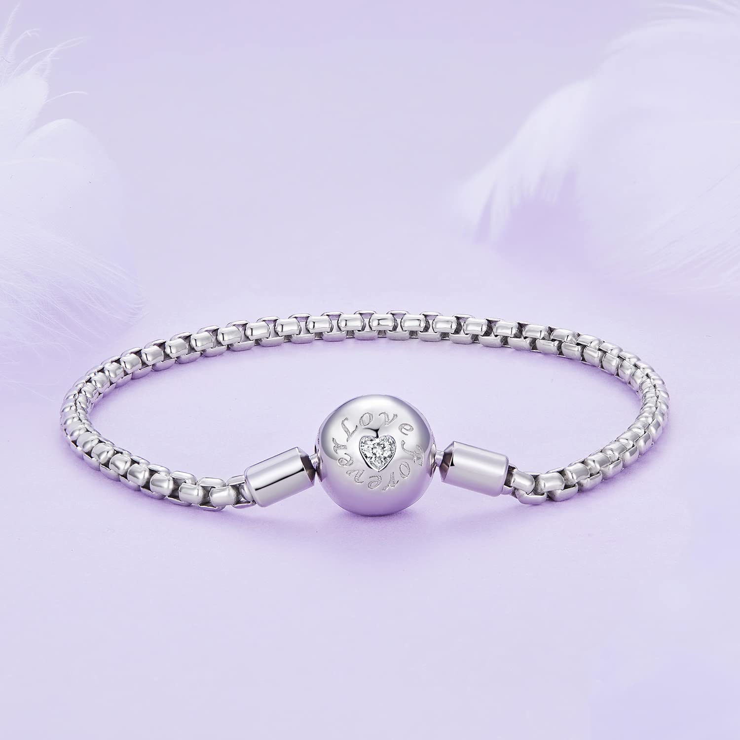 MOCHAMIK Pulsera con Dije de Cadena con Cierre de corazón Moments chapada en para Mujer Pulsera para Mujer