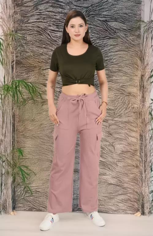 Image of Women Solid Loose Fit Knitted Cargo - Parent (BZCR9)