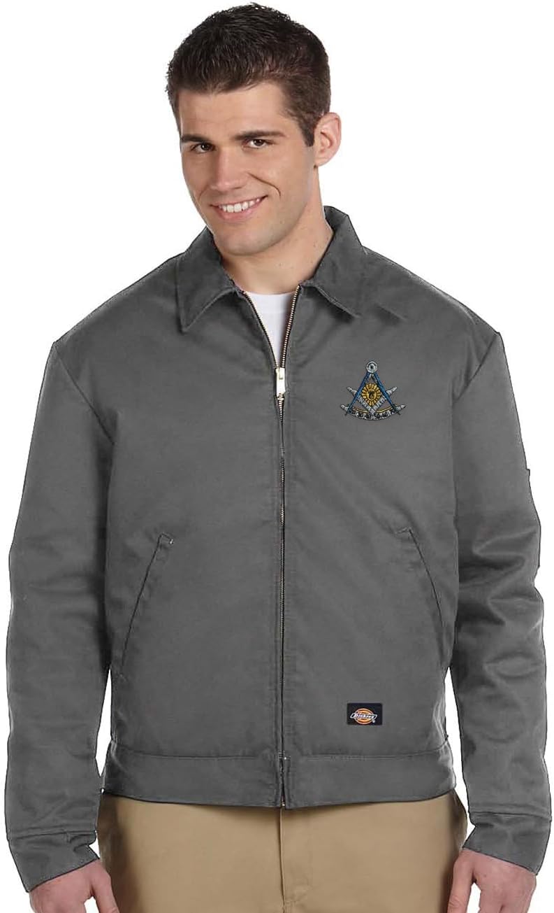 Masonic Embroidered Past Master Men's 8 oz. Lined Eisenhower Jacket