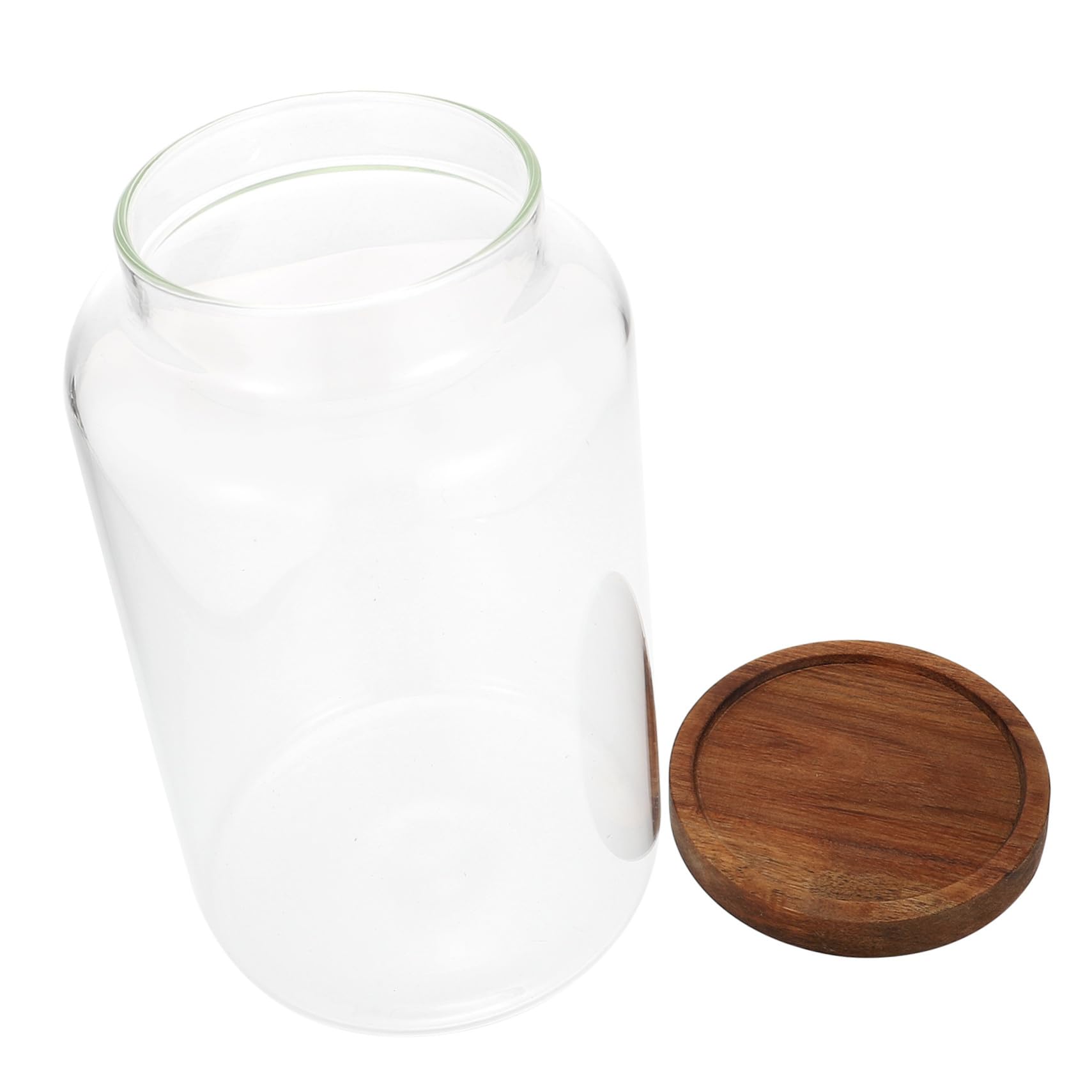 VICASKY Küchenvorratsglas 2, 8l aus Glas mit Holzdeckel für Lebensmittel | Getreide und Vorräte, Flacher Boden, Tisch und Küchenbereich, Klare Sicht den Inhalt