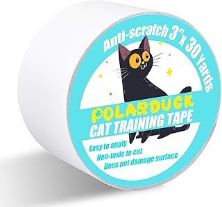 Polarduck Anti Cat Scratch Tape, 3 inches x 30 Yards Cat Training Tape, 100% Transparent Clear Double Sided Cat Scratch Deterrent Tape, Furniture Protector for Couch, Carpet, Doors, Pet & Kid Safe
