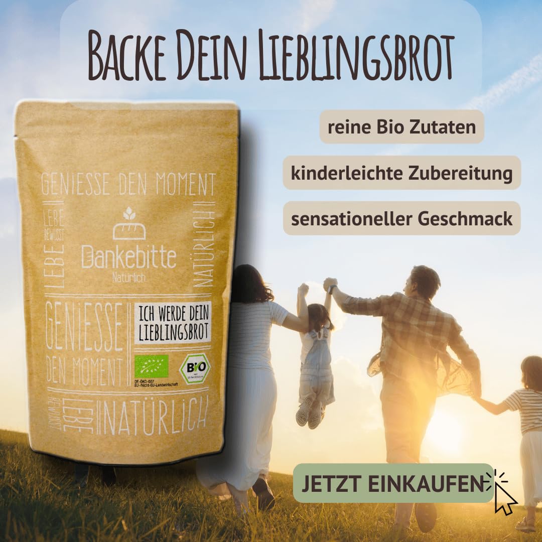 10er Pack Bio Brot Backmischung Dinkelbrot "Dinkelkürbis" 850g je Brot - vegan
