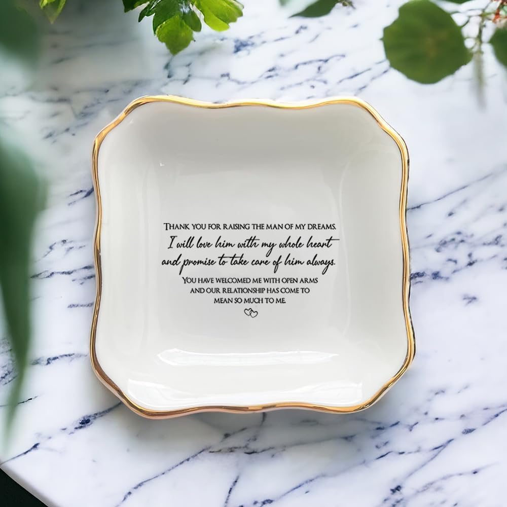 BAT Trang Ceramic Jewelry Dish, I Will Love Him with My Whole Heart, Mother in Law Wedding Gifts, Mother of The Groom Gifts from Bride, Bridal Shower Gift, Bonus Mom Gift - Image 6