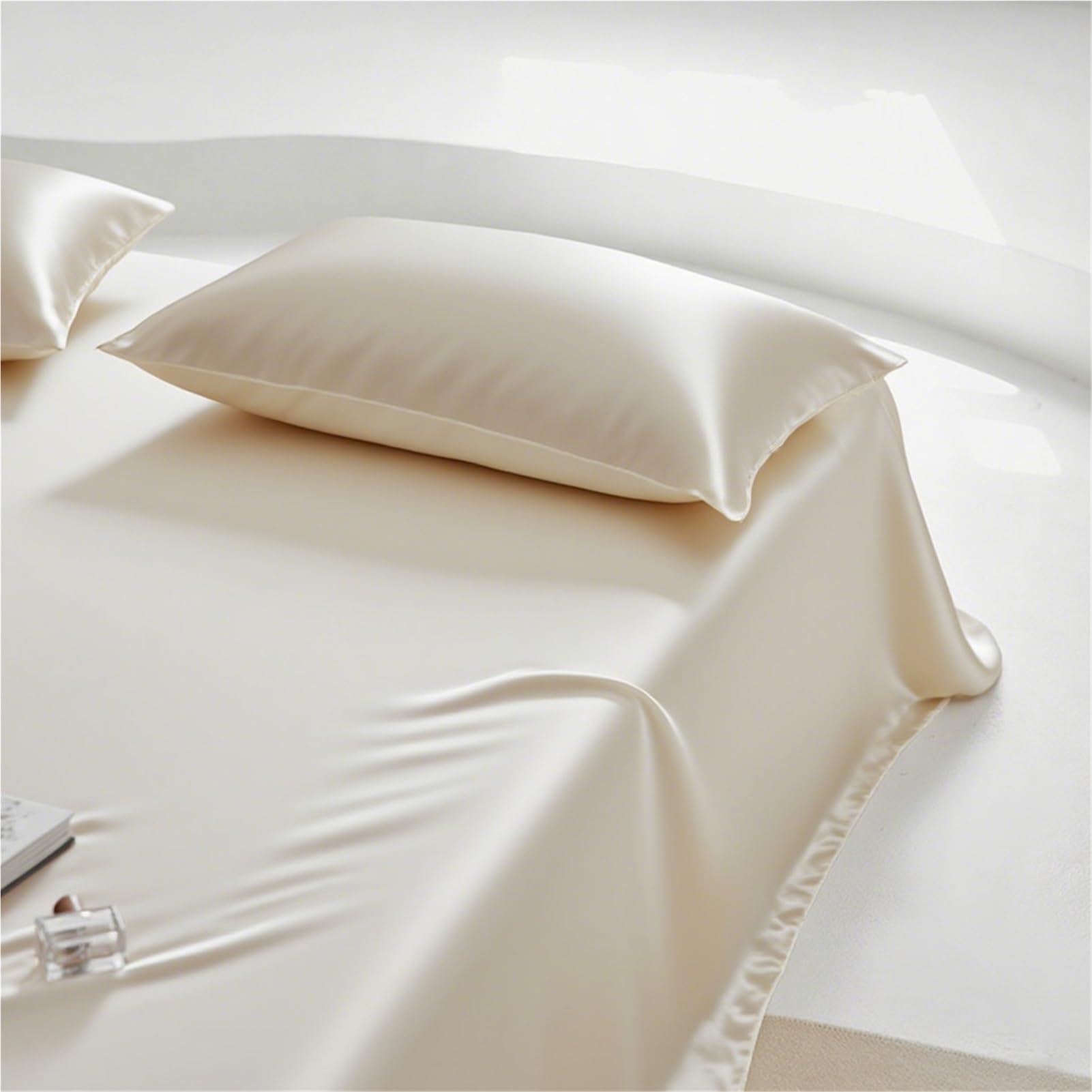 Sabanas Encimera de satén 170x230cm 230x250cm 250x250cm Individual Doble Sedosa de Lujo sábana Superior más Suave Que la Seda for la Piel del Cabello(Black,230x250cm)