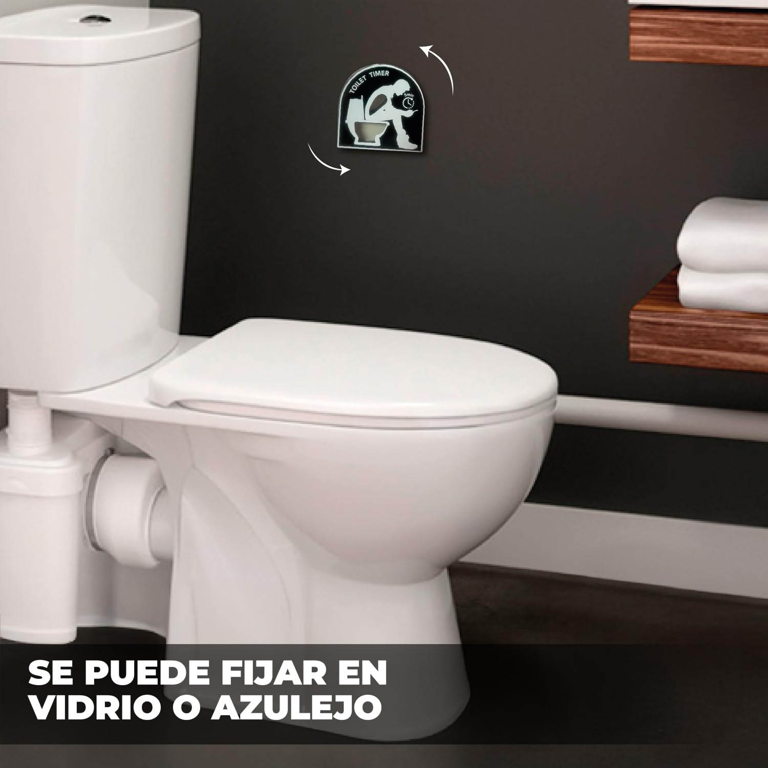 Toilet Timer® | Temporizador Divertido para el Inodoro | Timer de 5 Minutos para Aseos y el Baño | Idea de Regalo para Niños y Adultos | Fijación Rápida con Ventosa | OriginalCorner®