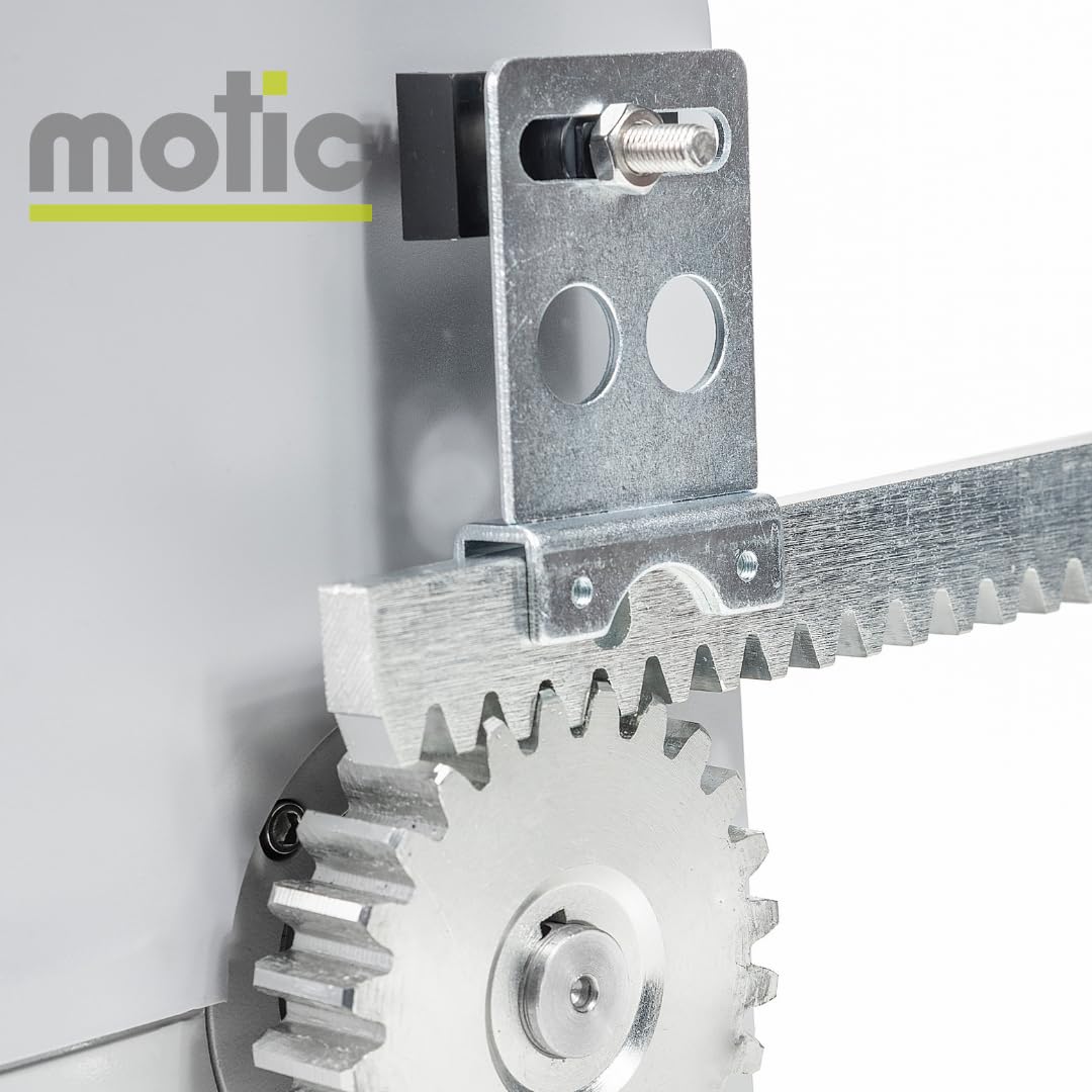 Cremallera de hierro para puertas correderas de garaje, guias correderas para puertas automaticas motores puertas exterior, jardín. Acero zincado 2 metros x 08 mm de espesor MOTIC - 2 METROS