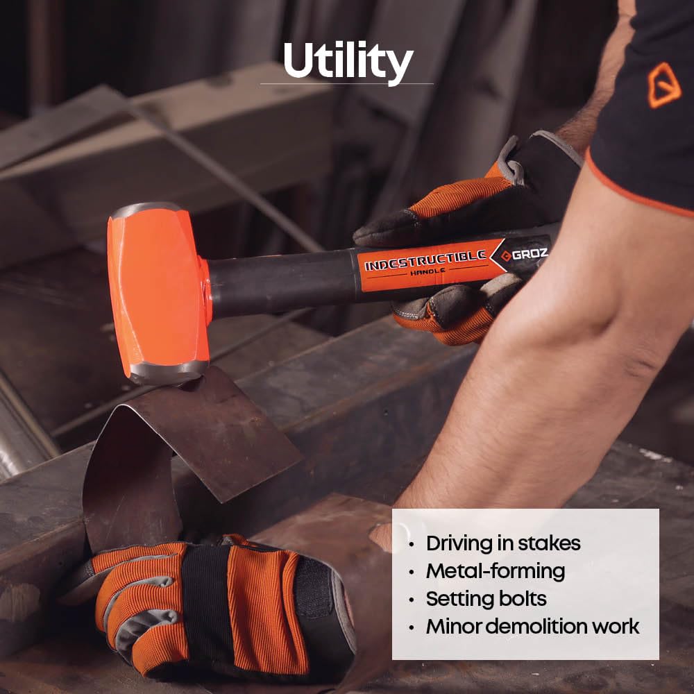 GROZ 1.13 Kg Club Hammers 12 Inch, Indestructible Handle, Hammer Head 2.5 Lbs, Handle Length 12"| CHID/2.5/12 4