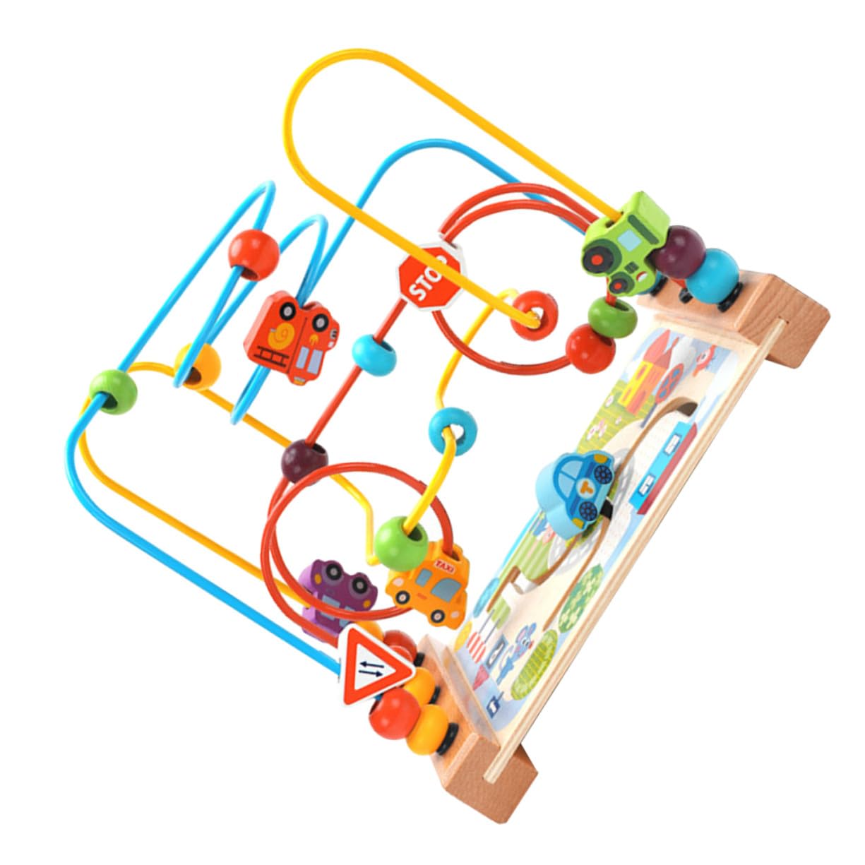 Gioco Educativo Labirinto Perline in Legno e Ferro, Forma Rotonda per Ragazzo Ragazza per Migliorare Immaginazione e Flessibilità delle Dita, Regalo per Ragazzo Ragazza