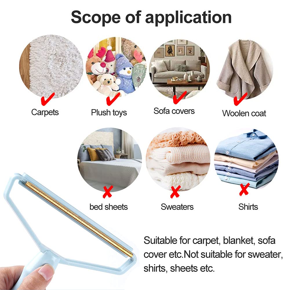Lint Remover Tapijt, 2 Stks Tapijt Schraper Trapreiniger Gereedschap, Draagbare Lint Roller voor Kleding, Fuzz Shaver Tapijt Pluis Remover, Uproot Lint Cleaner Pro voor Coat, Stoffen, Bank, Huisdier