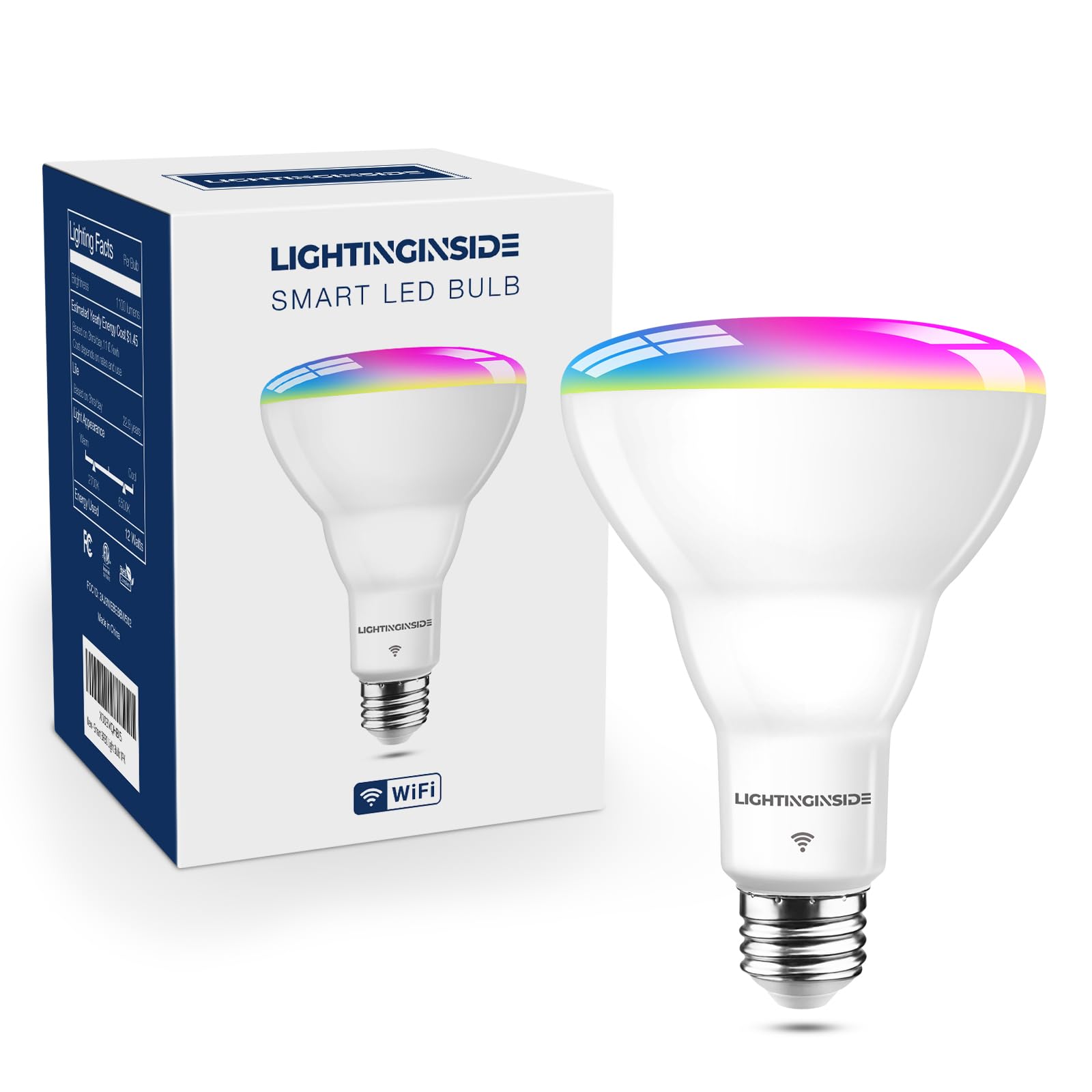 Lightinginside Smart Light Bulbs 1100LM, BR30 RGBCW Color Changing, 1PC