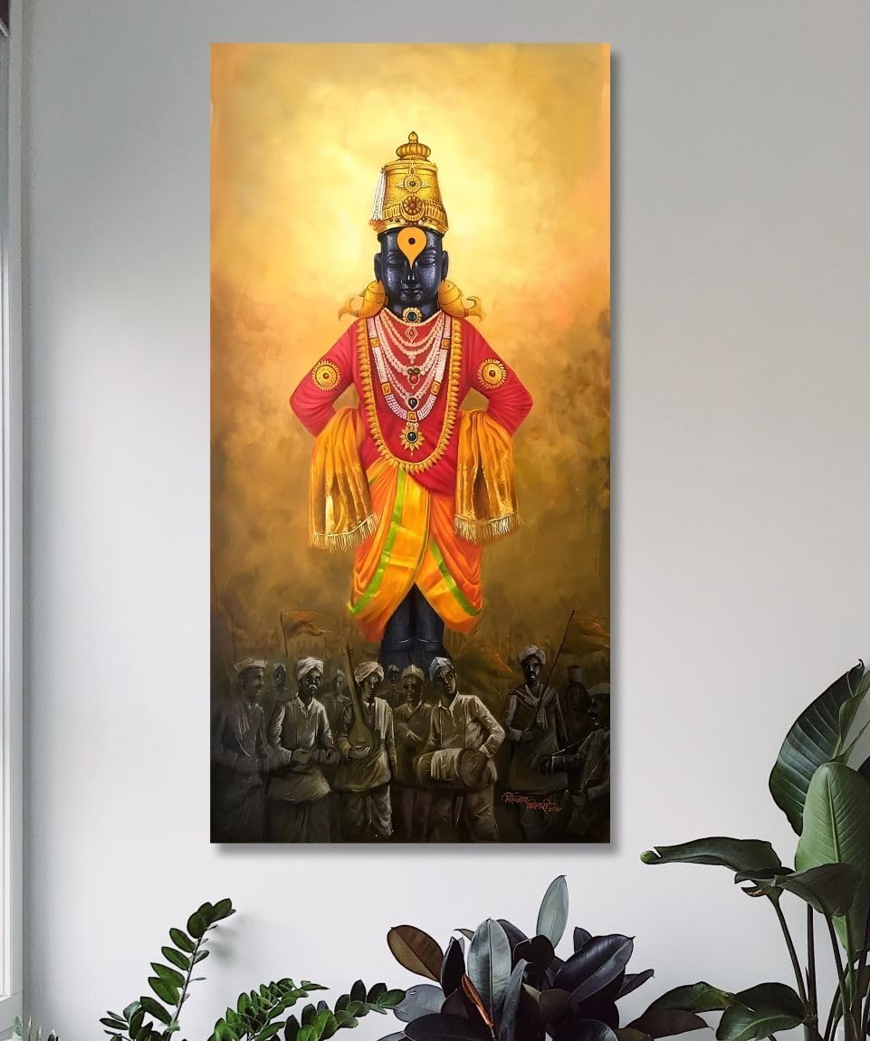 SAF paintings Unframed Rolled Art Print||Lord Vitthal Canvas Wall Art Print for Home Décor And Office||Unframed canvas Painting For Wall decor||Home wall and Office Interior CR-213