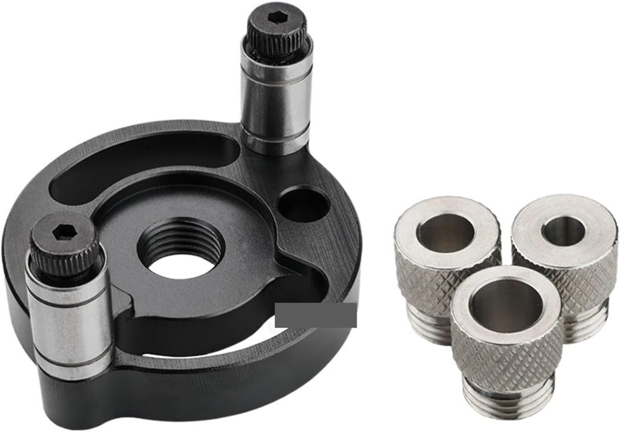 Measurement Tools 3-10mm Dowel Jig Kit - Self Centering Drill Guide Locator with 8 Steel Bushing -Woodworking Aluminum Alloy Hole Puncher Portable (Color : Black Set-2)