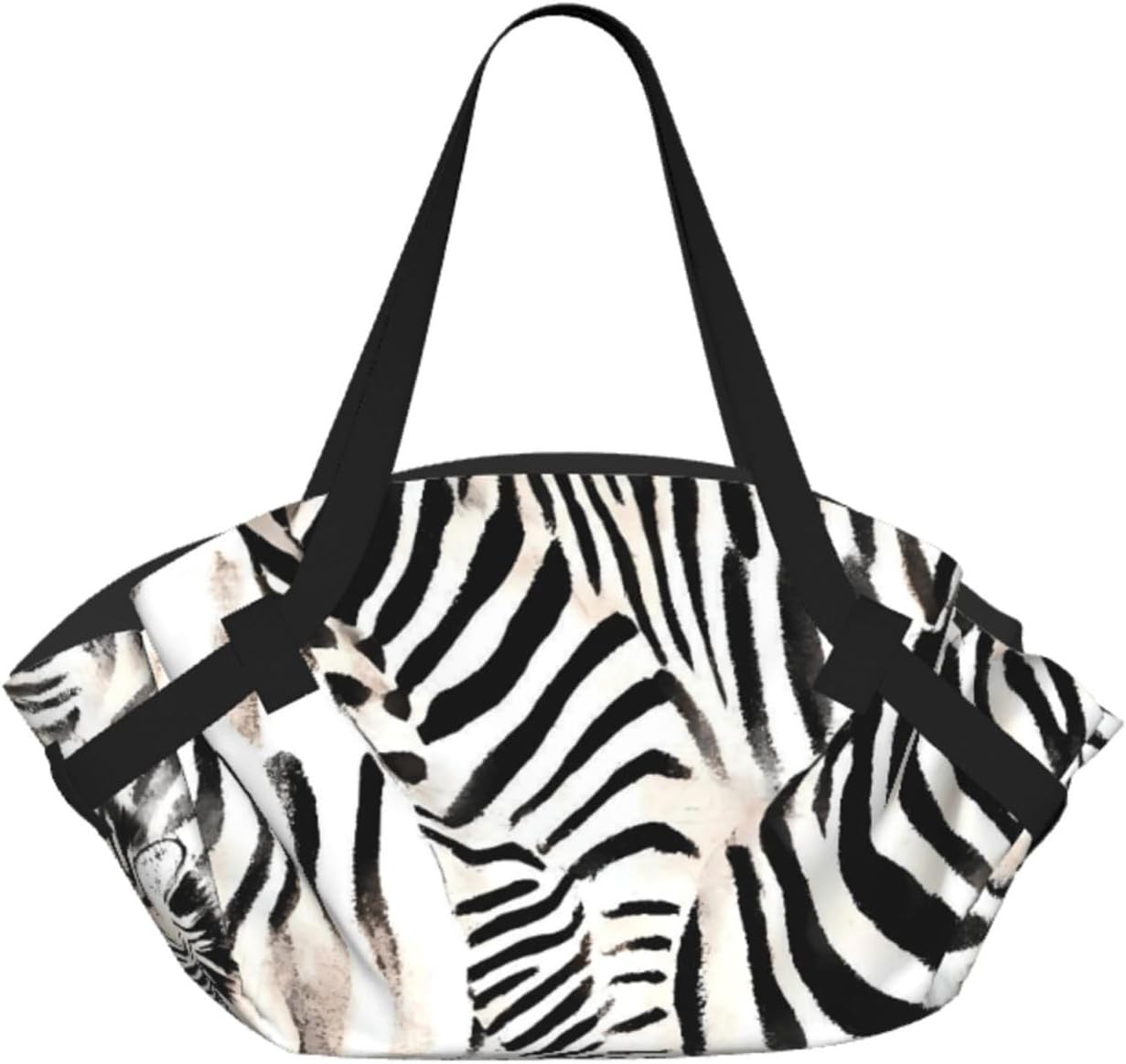 Leopard And Zebra Pattern Foldable Camping Tote Bag Picnic Blanket Bag Portable Beach Mat Tote Waterproof Outdoor Picnic Mat Carry Bag