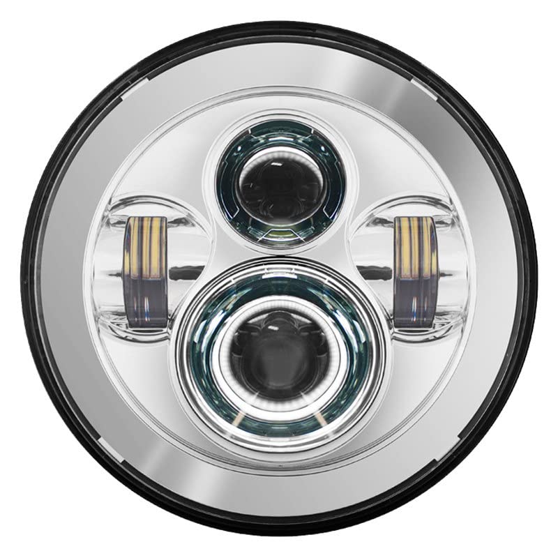 HogWorkz7 Inch LED Headlight - Daymaker Replacement Compatible with Harley Davidson Street Glide Road King Electra Glide Ultra Softail - Chrome