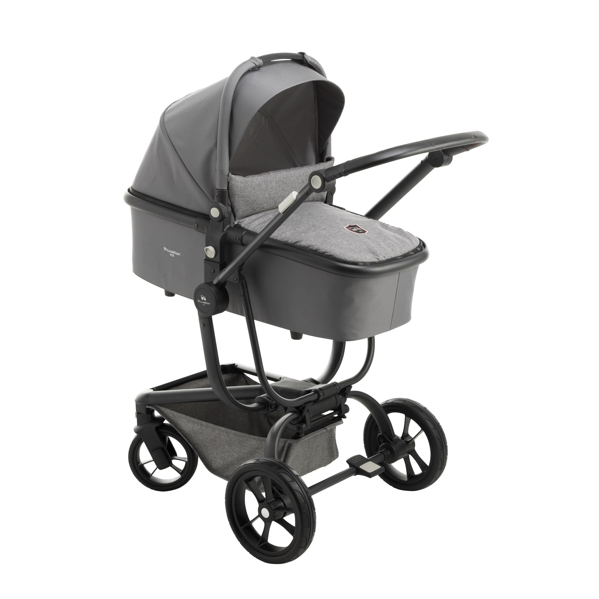 William Kent 1733 Nacelle Lyra pour Poussette | dès la Naissance jusqu'à 9 Mois Environ ou 9kg | légère et spacieuse | Matelas Confort | Grand Canopy + poignée de Transport | Grey