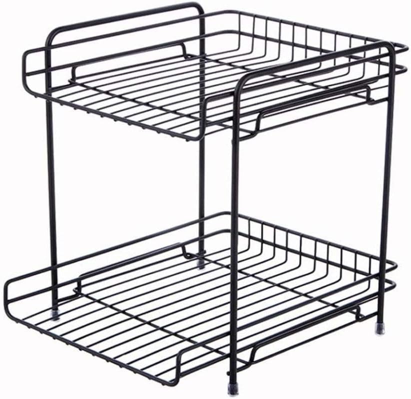 GLOCY 2-Tier Multipurpose Kitchen Rack|Kitchen countertop&Under counter storage|Under sink rack,Office Desk Organizer with 2 Shelves| Book,Towel,Pot Holder(Black) (B0D7VGGLKZ) Amazon Price History, Amazon Price Tracker