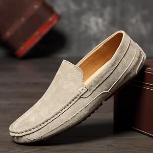 Amazon | [lsjdln] スエード ドライビングシュズ カラー スウェード