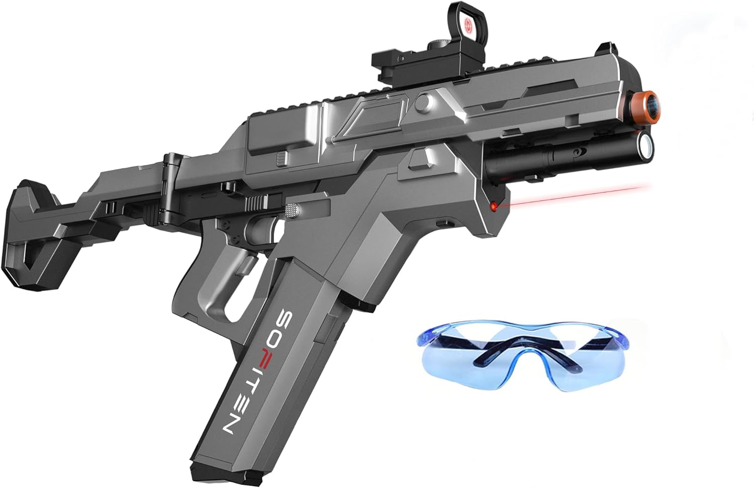 Electric Gel Ball Blaster High Speed 200+FPS Automatic Blaster 100+ Feets Battery Display Foldable Stock Modular Battery with 40,000 Gel Balls Outdoor Games Summer Gifts Ages 14+