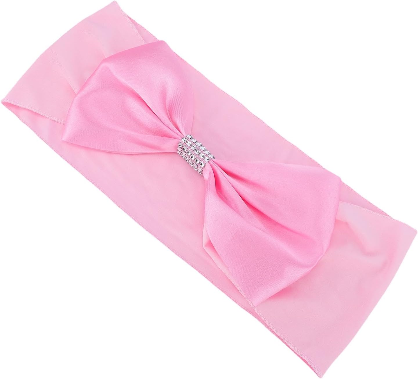 Sorandy Elastic Chair Sashes Bands, Polyester Decorative Appeal Bands, Reusable Party, Ideal for Parties, Weddings & Banquets, 5.91x13.78in (Pink)