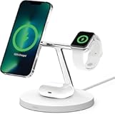 BoostCharge PRO 3-in-1 Wireless Charger with MagSafe for iPhone 13&comma; 12 &plus; Apple Watch &plus; AirPods &lpar;Magnetically Charges iPhone 13 and 12 Models up to 15W&rpar;