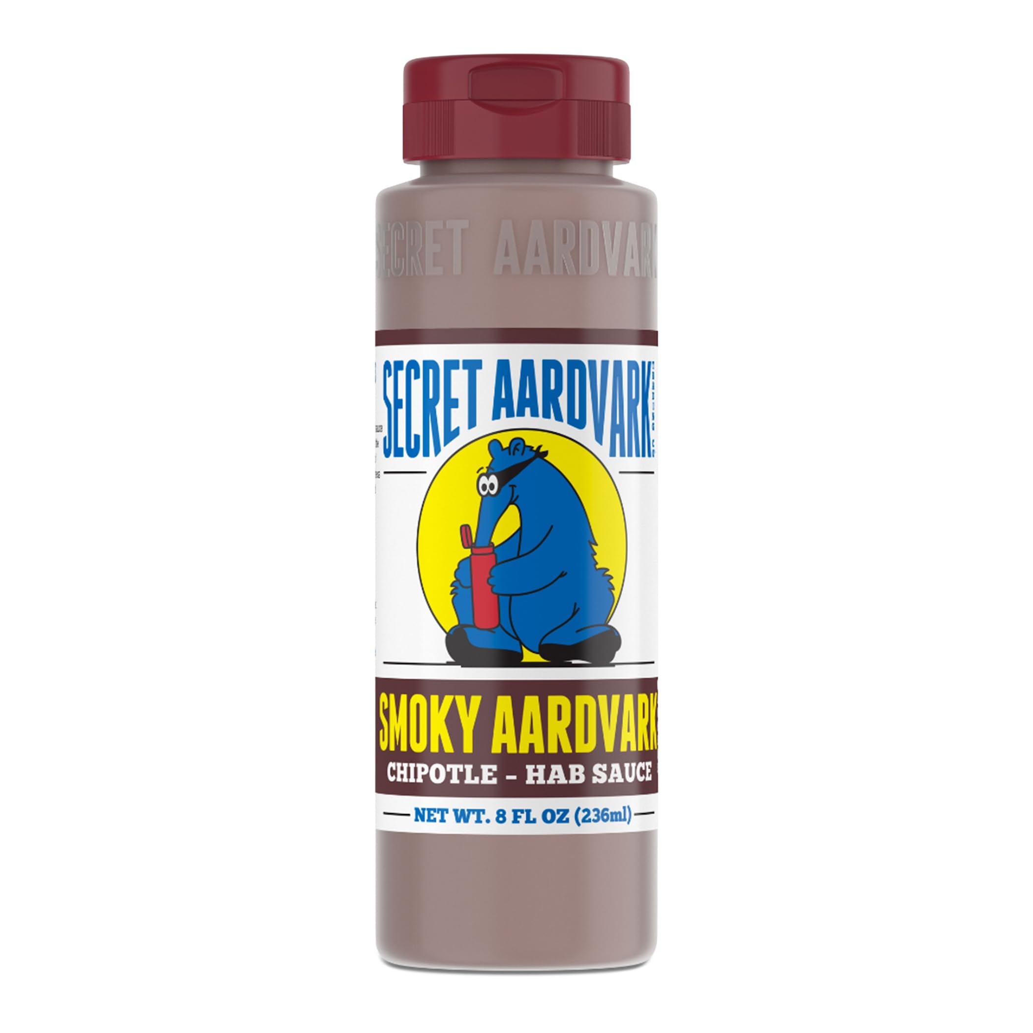 Secret Aardvark Smoky Chipotle Hot Sauce - Chipotle Peppers & Roasted Habaneros, Mild Sauce, Non-GMO, Low Sugar, Low Carb, Hot Sauce & Marinade - 8 fl oz 1 Pack