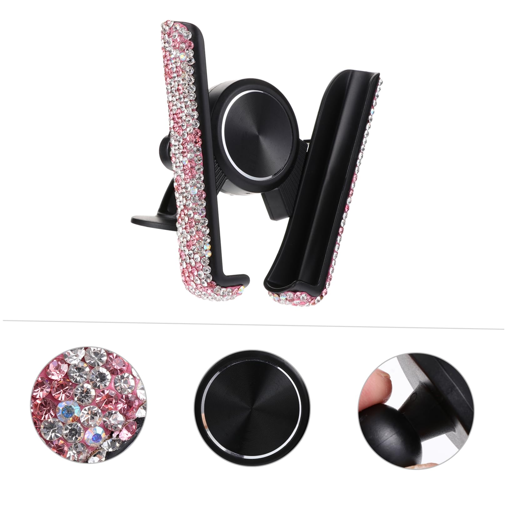 Hemobllo 3pezzi Supporto Per Telefono Da Auto Con Cristalli Strass Supporto Per Ventilazione Auto Facile Da Installare e Utilizzare Compatibile Con Smartphone Design Elegante e Funzionale