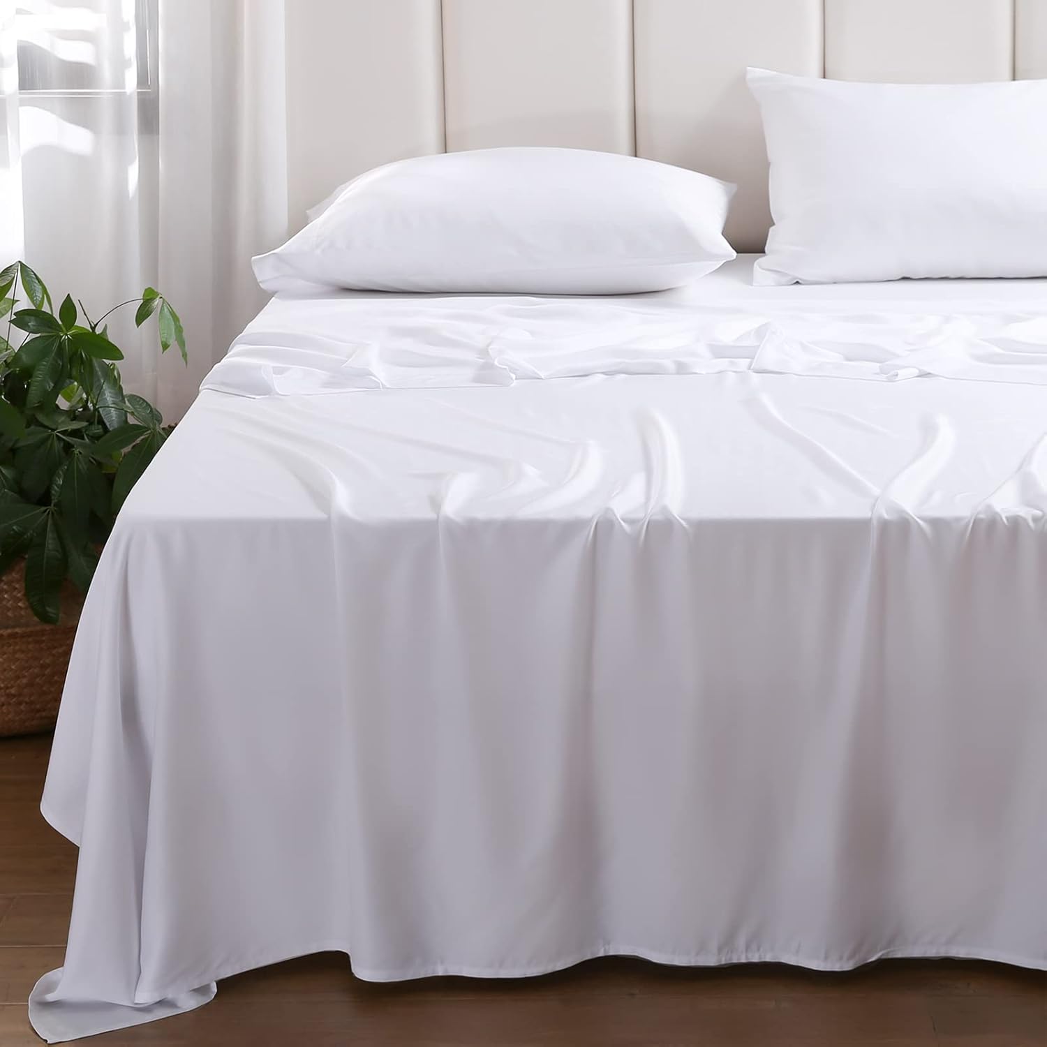 David’s Home 100 Bamboo Sheets Set King White Organic