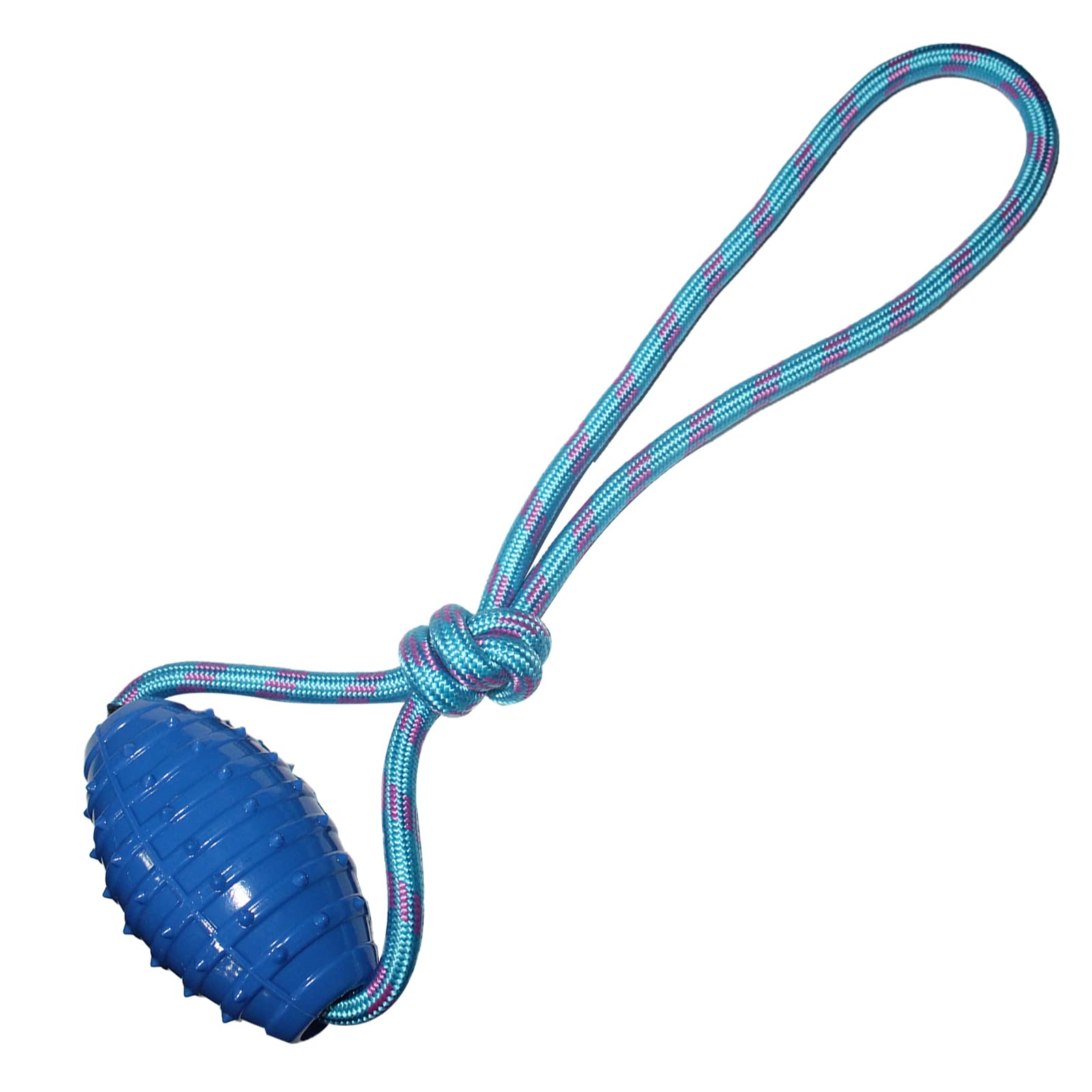 emily pets Dog TPR Rubber Rugby Spike Ball Rope Toy for Puppy and Small Breed-Dog Interactive Ball for Training,Dog Toy for Fetch,Catch,Rope Toy,Throw and Tug War(Blue) (B0B8T27H9Z) Amazon Price History, Amazon Price Tracker