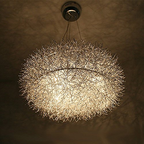 Bestsellerstars Dining Room Ceiling Pendant Light Modern 20" Aluminum Wire Oval Nest Eight Glass Eggs Living Room Chandeliers Restaurant Pendant Lighting Fixtures #TOP4