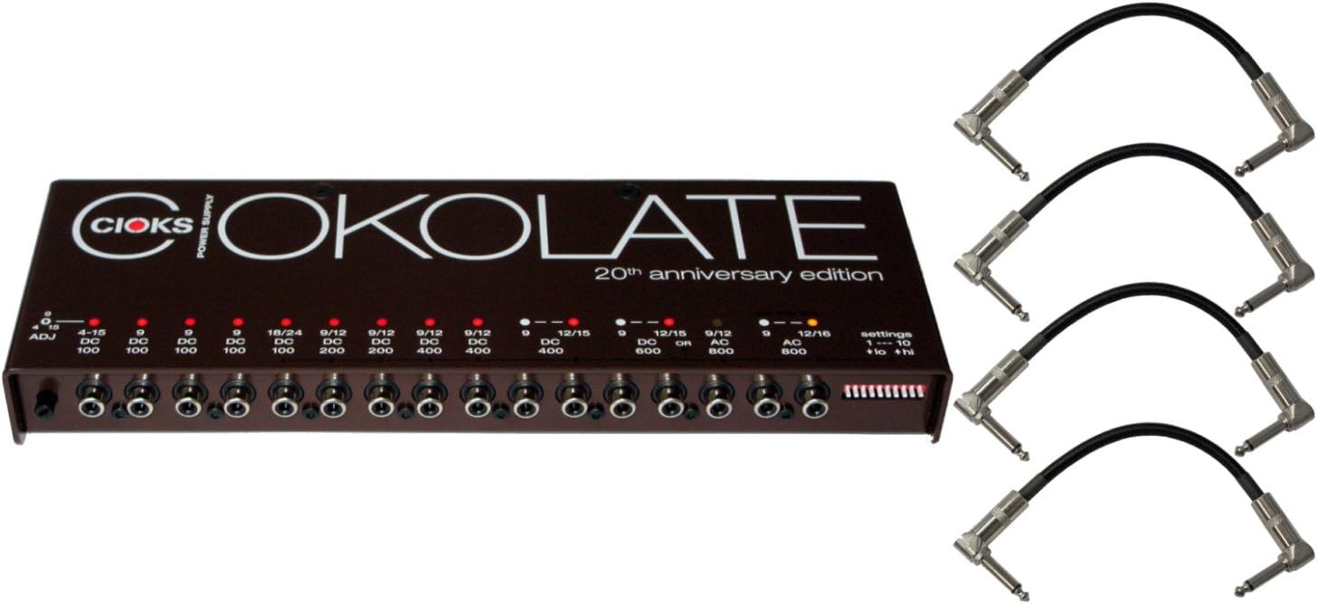 C16 Ciokolate Isolated DC & AC 16-Output Power Supply w/ 4 Patch Cables