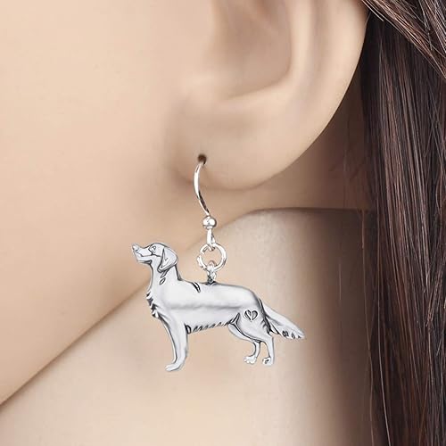 Miniatura 2 de NEWEI Bonitos aretes de Golden Retriever para mujeres, aretes colgantes para perros, adolescentes, niñas, perros y mamás, Zinc, No es una piedra