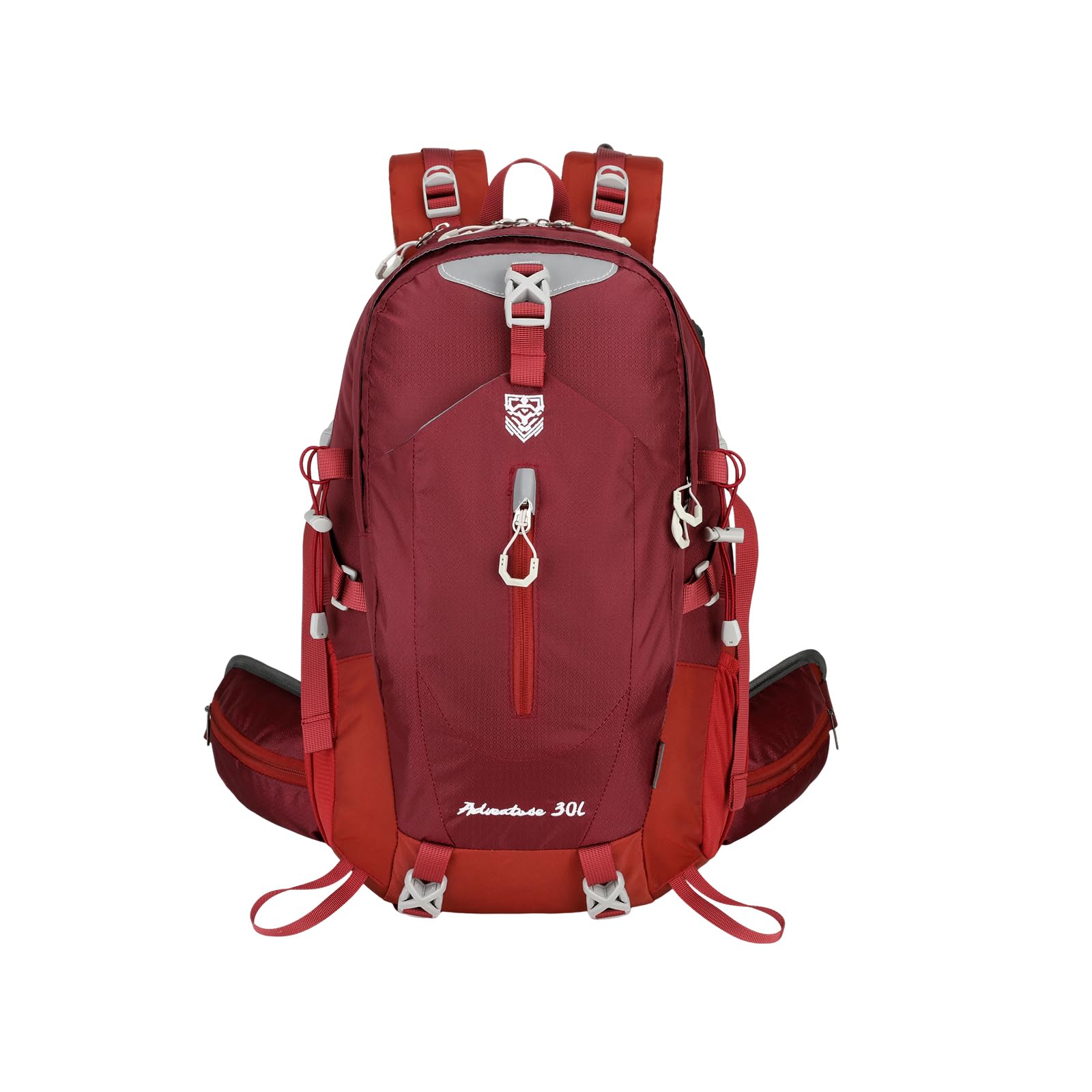 Zaino da Trekking 30L Zaino Impermeabile Grande Zaini Traspirante Hiking Nylon Campeggio Backpack per Donna Uomo Viaggio Sport Rosso