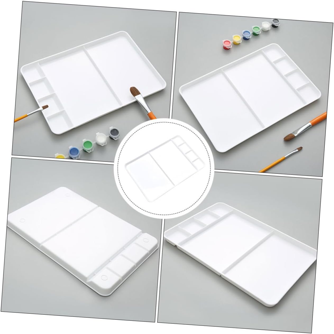 Multi-Functional Plastic Paint Palette for Watercolor Mixing Square Compartment Tray for Artists for Painting Parties and Craft Projects