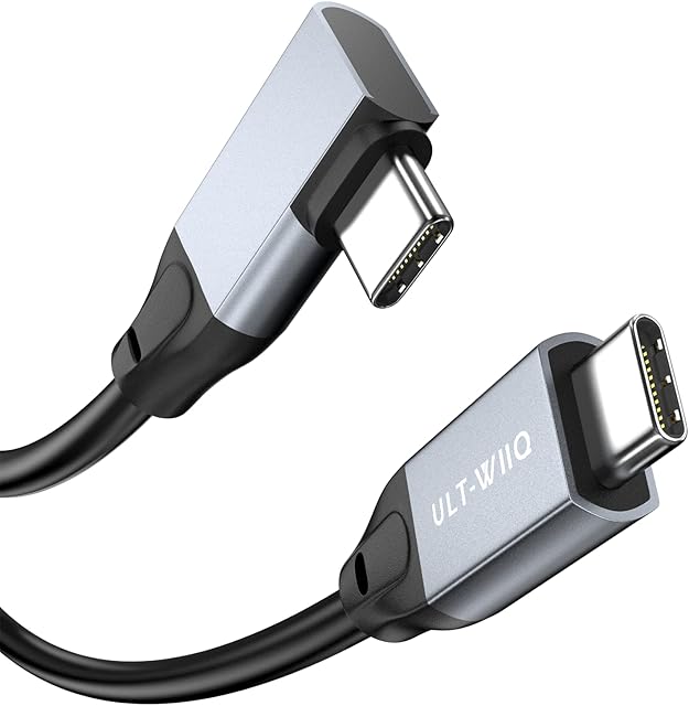 USB C to USB C 3.2 Gen2x2 Cable 100W, Super Soft 20Gbps Right Angle 4K@60Hz Video Cord, 90 Degree 5A Fast Charger Type C Cable for MacBook, Dell XPS, Galaxy S22 S10 S9, OTG, USB-C Monitor (3M)