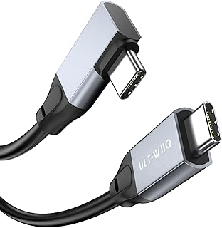 USB C to USB C Cable Right Angle 100W Fast Charging Type C Cable 20Gbps Data Transfer 4K@60Hz Video Output for Thunderbolt 3/4, MacBook Pro, Dell XPS, Samsung S22, Oculus Quest