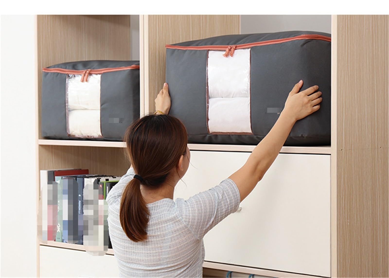 Bolsas Almacenaje Ropa Bolsa De Almacenamiento De Tela Oxford Plegable For Guardar Ropa, Suéteres, Ropa De Cama Organizador Armario para Edredones(A)