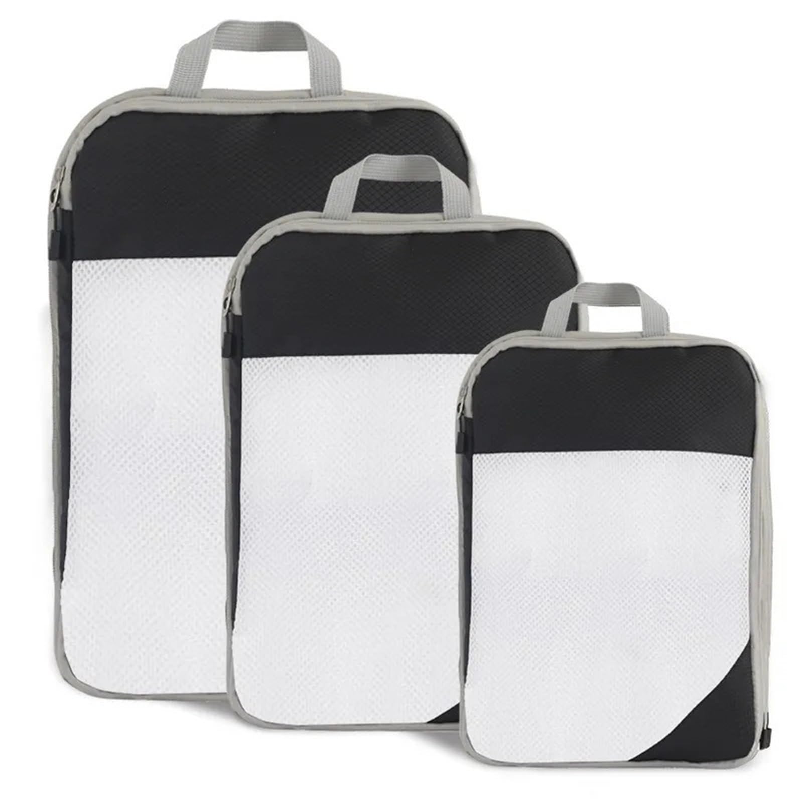 3 cubi da viaggio comprimibili, pieghevoli, impermeabili, for valigie, in nylon, portatili, con organizer for borse e bagagli. Per Risparmiare Spazio Nella Valigia(Orange)